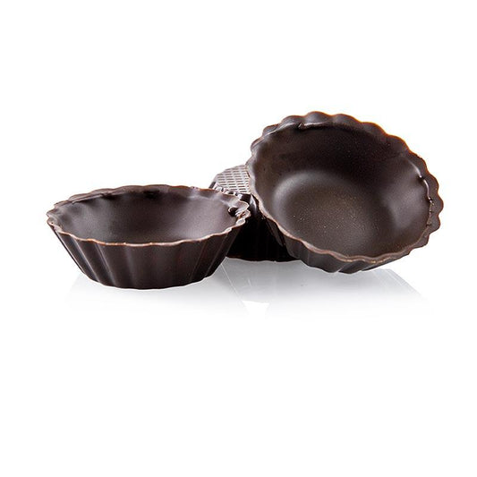 Chokolade form - Mini Cups, bølgede skal, mørk chokolade, ø 30-45mm, 13mm høj, 745 g, 210 St -