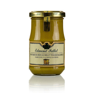 Dijon sennep med balsamico og honning, fint, Fallot, 190 ml - salt, peber, sennep, krydderier, smagsstoffer, dehydrerede grøntsager - sennep -