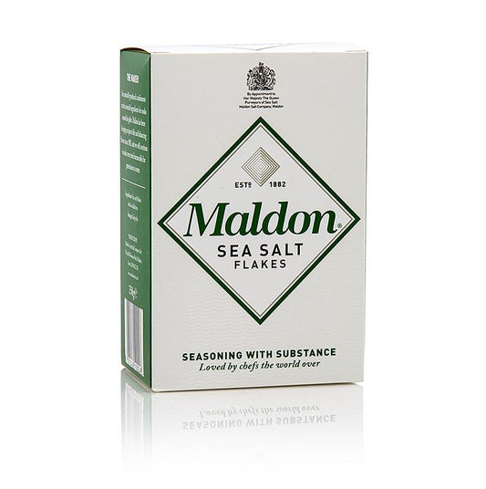 Maldon Sea Salt flager, havsalt fra England, 250 g - salt, peber, sennep, krydderier, smagsstoffer, dehydrerede grøntsager - Salt -