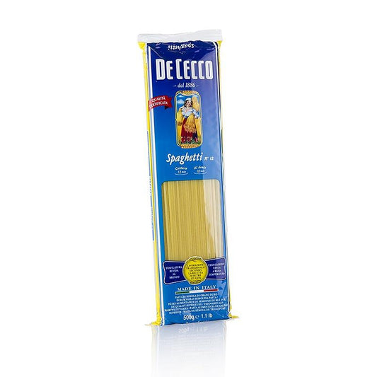 De Cecco spaghetti, No.12, 500 g - nudler, noodle produkter, friske / tørrede - tørrede nudler -