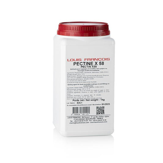 Pektin - Pectin X 58, chelateringsmidler til overstøbning uden frugtpulp, 1 kg - konditorvarer, desserter, sirupper - geleringsmidlet -