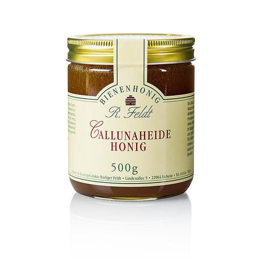 Callunaheide honning, rødbrune, cremet, fyldig smag, 500 g - honning, syltetøj, frugtsmørepålægsprodukter - honning biavl Feldt -