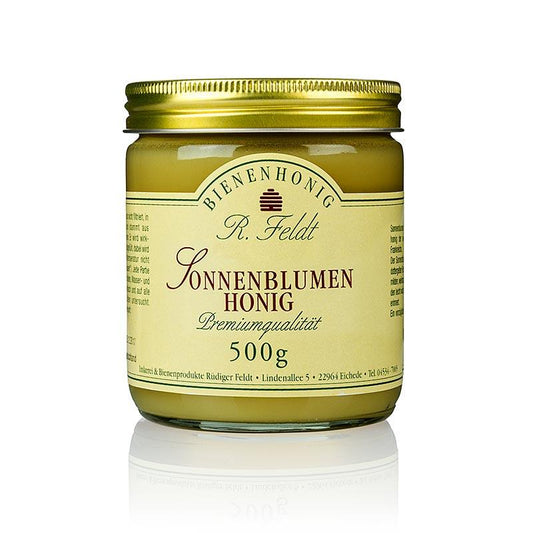 Solsikke honning, sol gul, fint cremet, mild aromatisk, 500 g - honning, marmelade, frugt opslag - honning biavl Feldt -