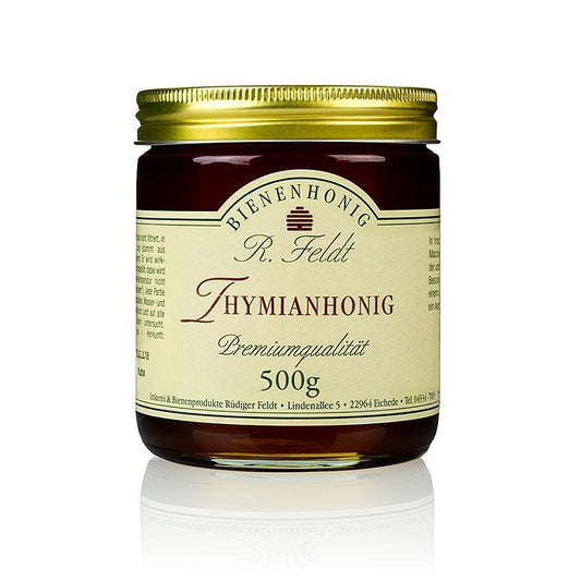 Timian honning, vilde bjerge timian, urteagtige, aromatisk, 500 g - honning, marmelade, frugt opslag - honning biavl Feldt -