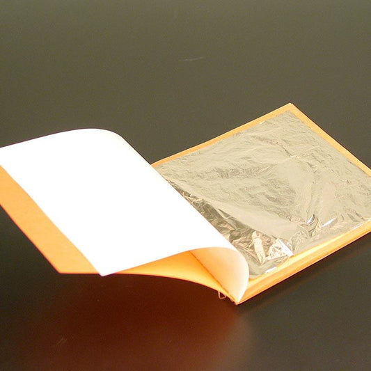 Sølv - Sølv blad brochurer, 80 x 80 mm, E174, 25 ark - konditorvarer, desserter, sirupper - konditori Aids -