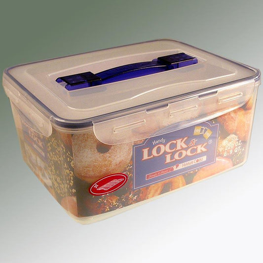 Friskhed kasse Lock & Lock, l 6.5, rektangulær 294x230x138 mm, med håndtag og afløb gitter, 1 stk - Non Food / Hardware / grill tilbehør - & container emballage -