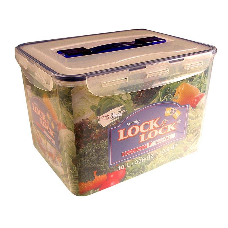 Friskhed kasse Lock & Lock, 10,0 liter, rektangulær 294x230x205mm, med håndtag og afløb gitter, 1 stk - Non Food / Hardware / grill tilbehør - & container emballage -
