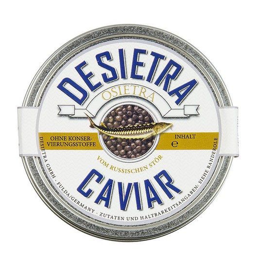 DESIETRA Osetra kaviar (gueldenstaedtii), akvakultur, uden konserveringsmidler, 125 g - kaviar, østers, fisk og fiskeprodukter - kaviar -