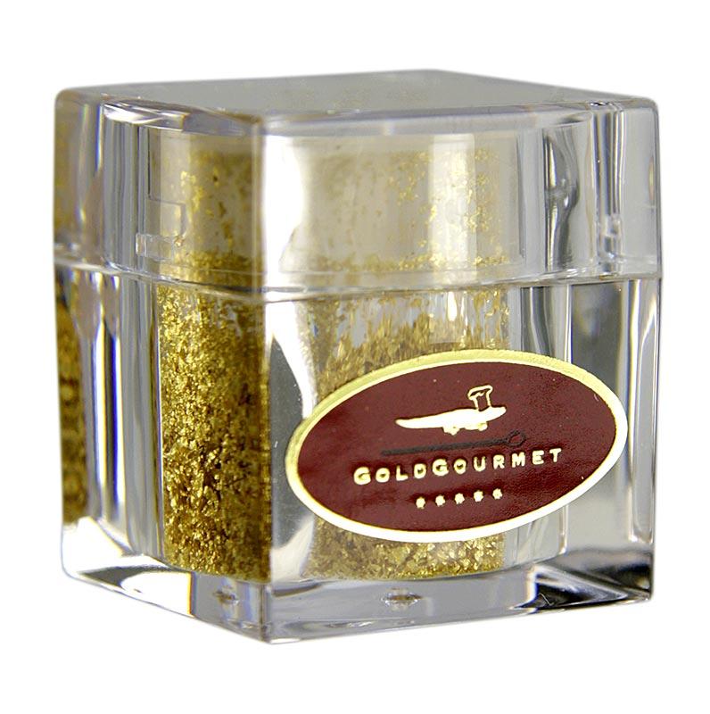 Guld - terninger rysteapparat med guld flager, 22 karat, E175, 0,1 g - wienerbrød, desserter, sirupper - konditori Aids -