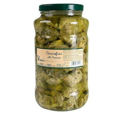 Syltede artiskokker, kvarte - alla Toscana, med urter, 2,8 kg - pickles, konserves, antipasti - appetitvækkere Viveri -