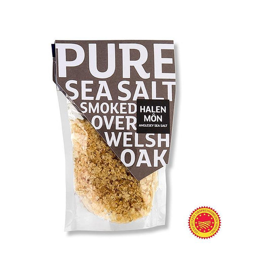 Halen Mon, røget havsalt flager af Wales, BOB, 100 g - salt, peber, sennep, krydderier, smagsstoffer, dehydrerede grøntsager - Salt -