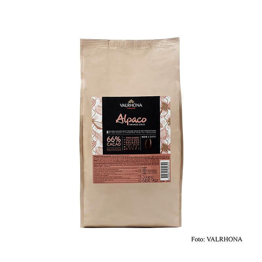 Alpaco "Grand Cru" mørke overtrækschokolade, Callet, 66% kakao, Ecuador 3 kg - Couverture, chokolade forme, chokoladevarer - Valrhona overtrækschokolade -