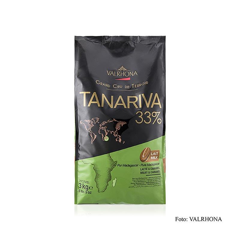 Tanariva "Grand Cru", sødmælk overtrækschokolade, Callet, 33% kakao, Madagascar 3 kg - overtrækschokolade chokolade forme, chokoladevarer - Valrhona overtrækschokolade -