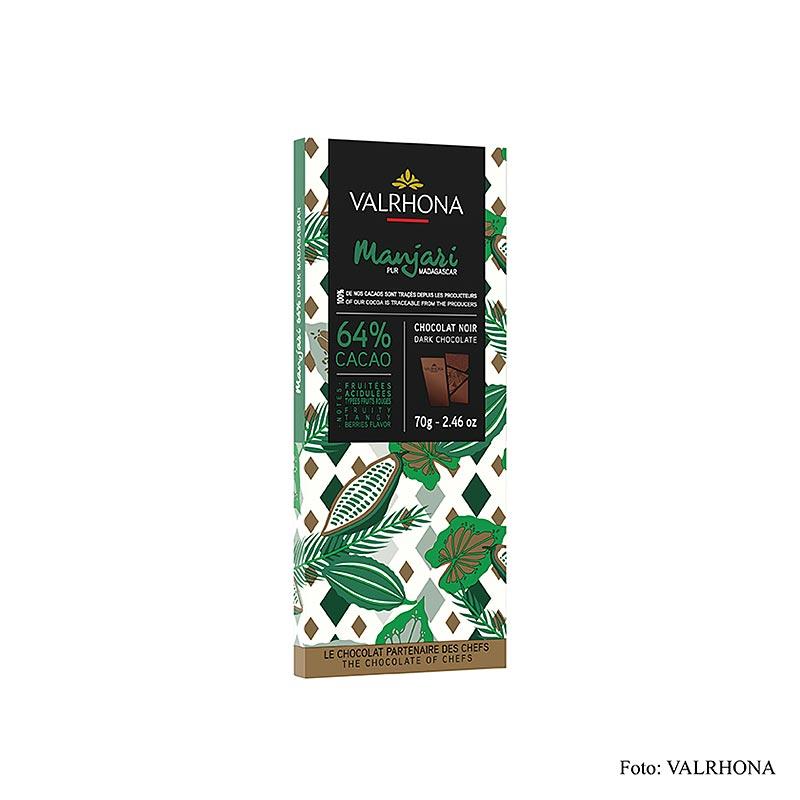 Manjari - mørk chokolade, 64% kakao, Madagascar, 70 g - Couverture, chokolade former, chokoladevarer - Valrhona Couverture -