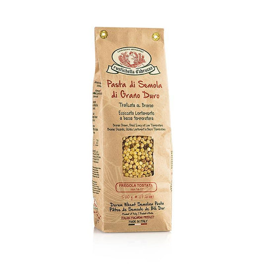 Fregola Tostata, perlrunde pasta lavet af ristet hård hvede semulje, 500 g - nudler, noodle produkter, ferske / tørret - tørrede nudler -