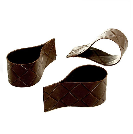 Chokolade form - "Teardrop", dråber, mørk, bambus mønster, ø 50mm, 95mm, 40mm høj, 445 g, 36 St -
