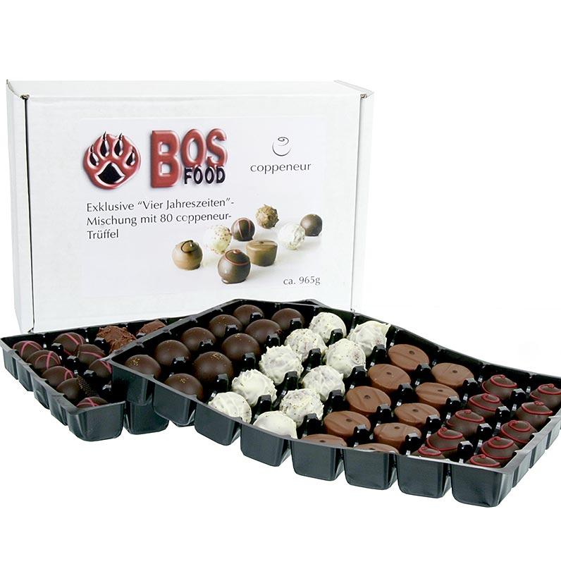 Chokolade trøfler - mix "Four Seasons", 8 sorter Coppeneur, 950 g, 80 St - Action-tilbud - Top tilbud til en kort tid -