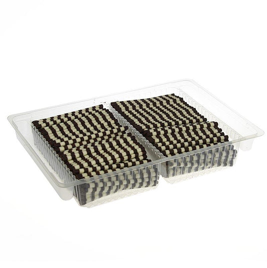 Chokolade cigarer - "Mikado", mørke / hvid stribet, 10cm lang, Ø 4mm, g 700 335 St -