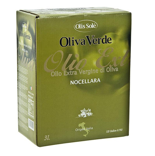 Ekstra jomfru olivenolie, Oliva Verde, fra Nocellara oliven, 3 l - olie og eddike - Olivenolie Italien -