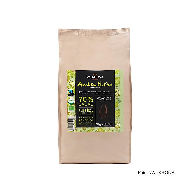 Valrhona Andoa Noire, Couverture mørke, Callet, 70% kakao, BIO 3 kg - BIO rækkevidde - BIO Patisserie -