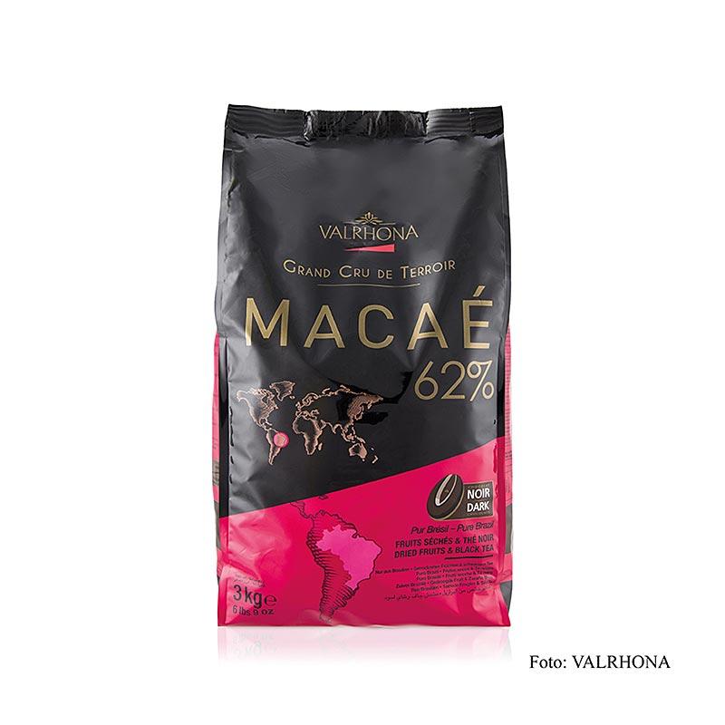 Macae "Grand Cru" mørke overtrækschokolade, Callet, 62% kakao, Brasilien 3 kg - overtrækschokolade, chokolade forme, chokoladevarer - Valrhona overtrækschokolade -