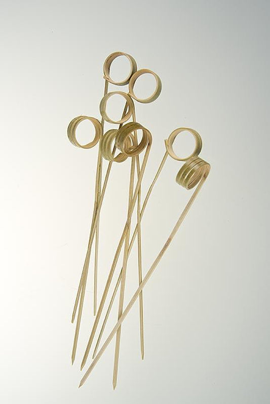 Bambus spyd, med løkke (Wrestling), 12cm, 100 St - Non Food / Hardware / grill tilbehør - bestik og porcelæn -