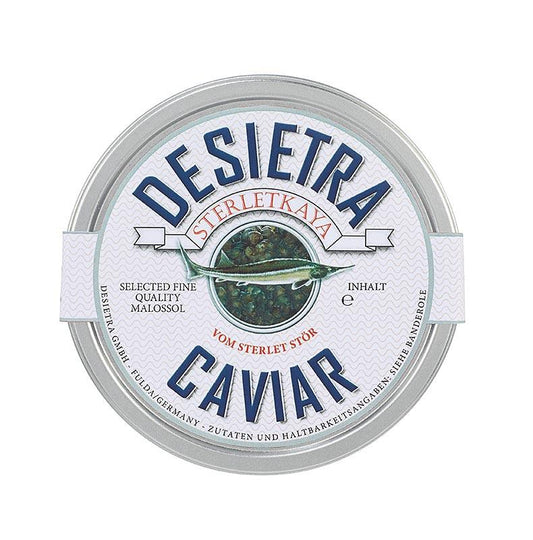 DESIETRA Sterletkaya kaviar fra stør sterlet, akvakultur Tyskland, 50 g - Caviar, østers, fisk og fiskeprodukter - kaviar -