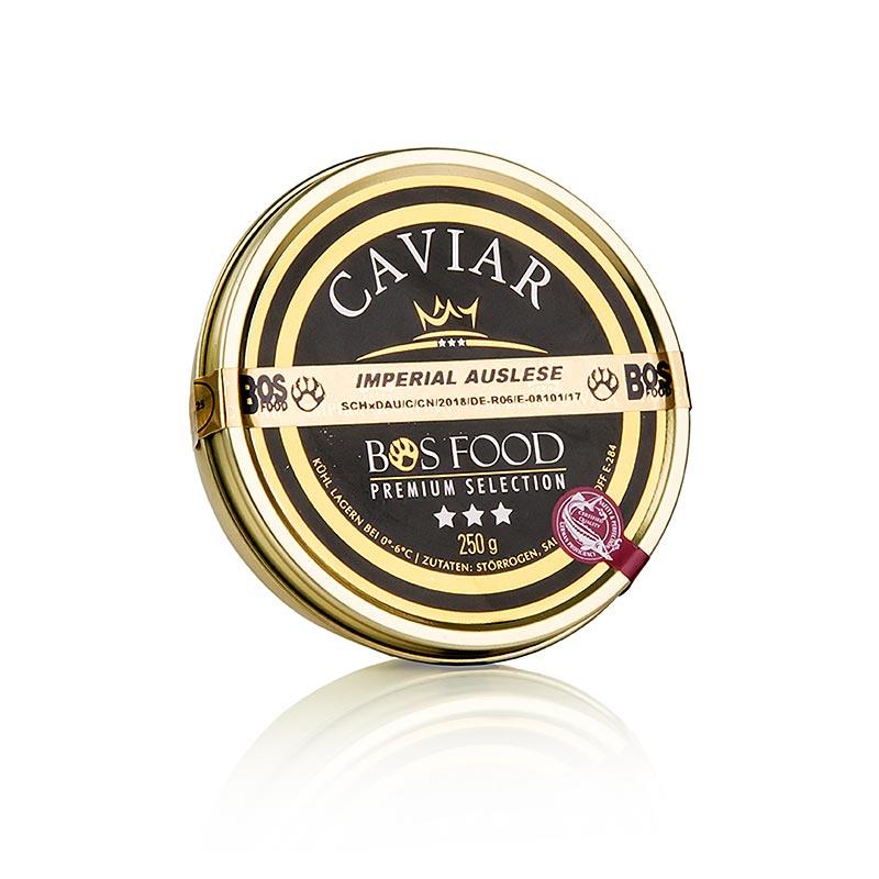 Imperial kaviar udvælgelse, krydsning Amur x Kaluga stør (schrenckii x dau), Kina, 250 g -