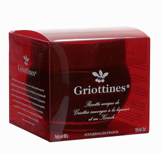 Griottines Original - Wildsauerkirchen, i Kirschwasser, o. Kern, sød, 15% vol., 400 g