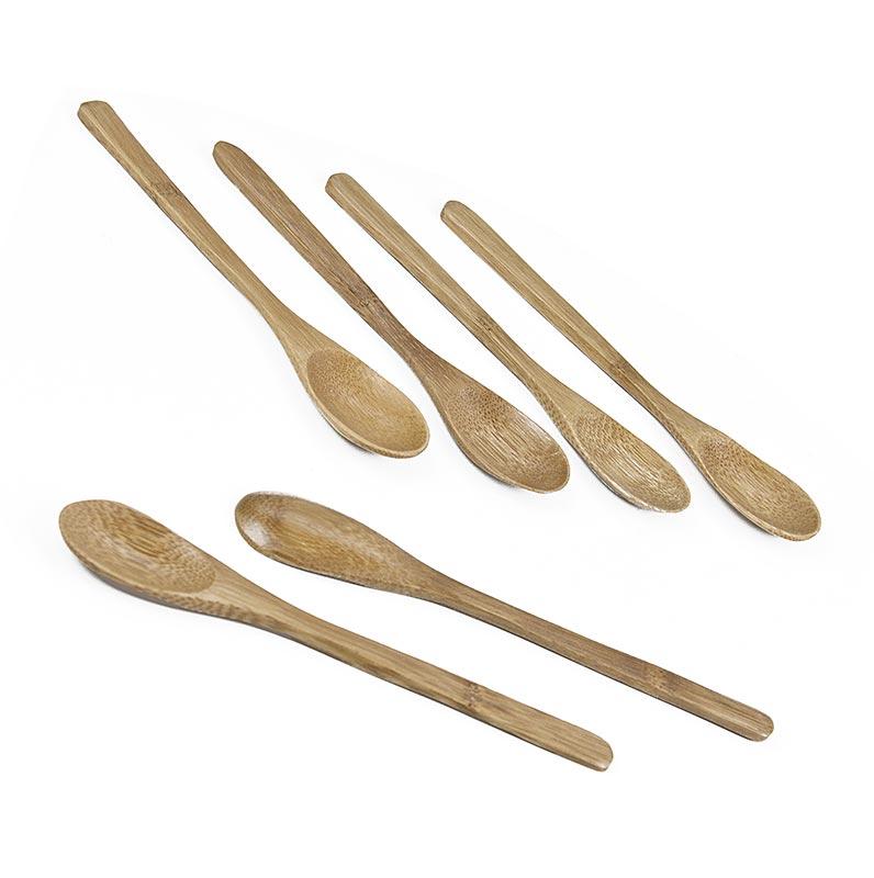 Genanvendelig bambus teske, tåler maskinopvask, mørk brun, 16cm lang, 25 St - Non Food / Hardware / grill tilbehør - bestik og porcelæn -