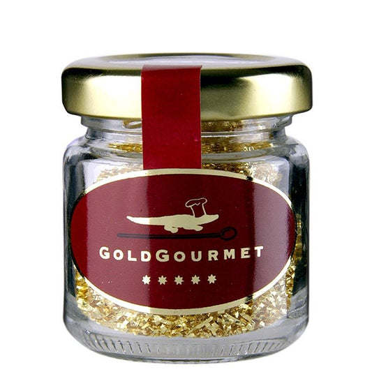 Guld - guld endeløse blad garner, fine, 22 karat, E175, 0,3 g - konditorvarer, desserter, sirupper - konditori Aids -