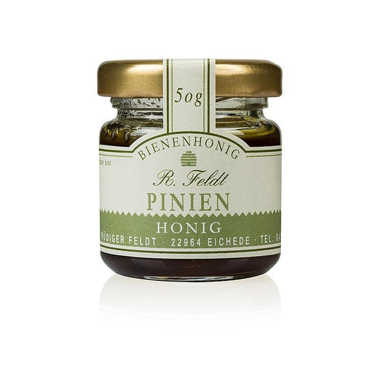 Pine honning, Ægæiske Hav, mørke, mildt krydret fyrreskov honning, der betjener glas, 50 g - honning, marmelade, frugt opslag - honning biavl Feldt -