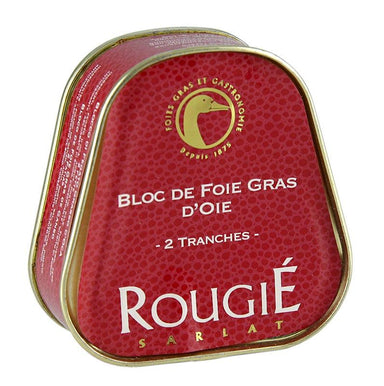Foie Gras blok, foie gras, trapezformet, semi-kogte, Rougié, 75 g - ænder, gæs, Foie Gras - Fresh / Dåse - gås / duck liver -
