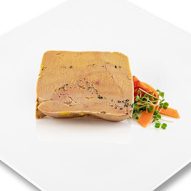 Duck foie gras - Entier, med champagne, Sarawak & Maniguette peber, Rougié, 500 g - ænder, gæs, Foie Gras - Fresh / Dåse - gås / duck liver -