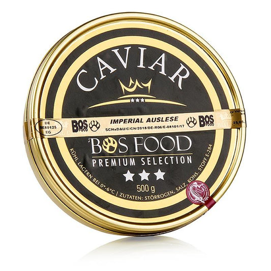 Imperial kaviar udvælgelse, krydsning Amur x Kaluga stør (schrenckii x dau), Kina, 500 g -
