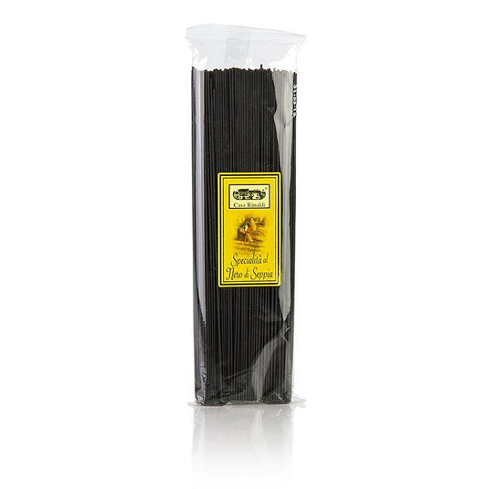 Spaghetti sort, med sepia blæksprutte blæk, Casa Rinaldi, 500 g - nudler, noodle produkter, frisk / tørrede - tørrede nudler -