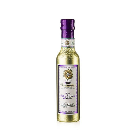 Ekstra jomfru olivenolie, Venturino, 100% Taggiasca oliven, guld folie, 250 ml - ethyl & Oil - Olivenolie Italien -
