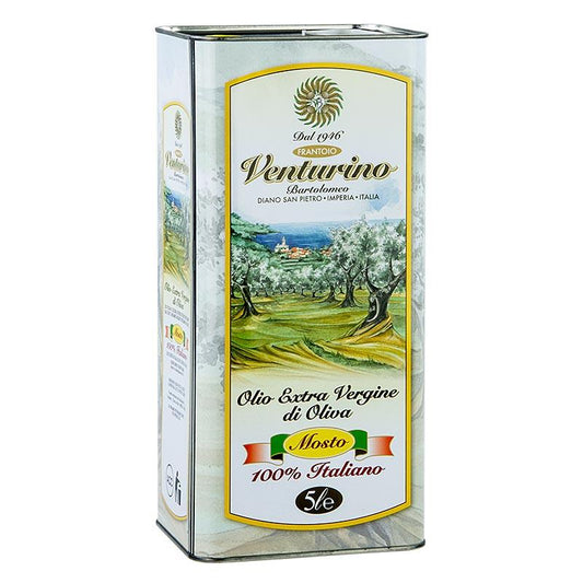 Ekstra Jomfru Olivenolie, Venturino "Mosto" 100% Italiano oliven, 5 l - Eddike & olie - Olivenolie Italien -