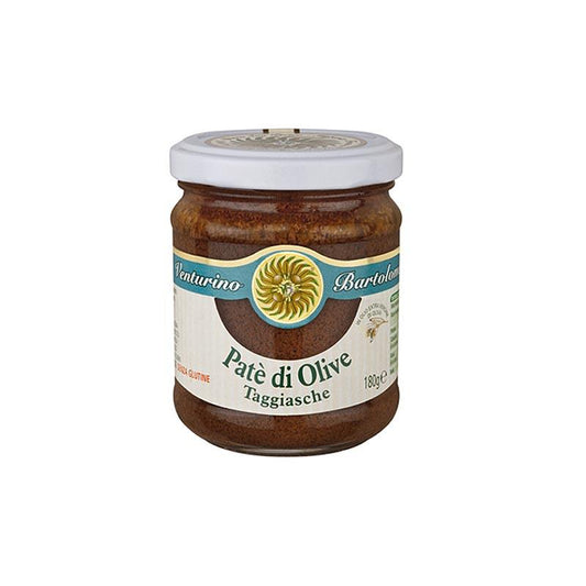 Olivenpasta - Tapenade, sort, fra Taggiasca oliven, Venturino, 180 g - pickles, konserves, startere - Olivenolie / oliven pastaer -