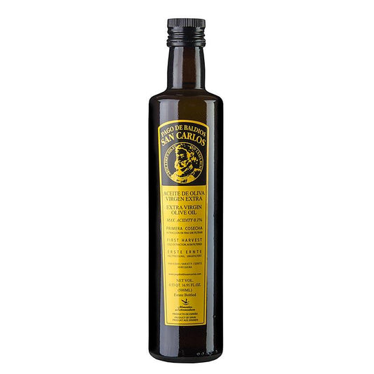 Ekstra jomfru olivenolie, Pago Baldios San Carlos, 100% Arbequina, 500 ml - Olier - Olivenolie Spanien -