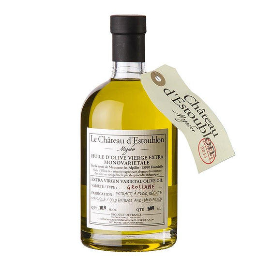 Ekstra jomfru olivenolie, fra Grossane oliven, Chateau d'Estoublon, 500 ml - Eddike og olie - Olivenolie Frankrig -