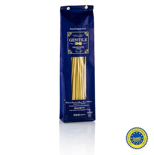 Pastificio Gentile Gragnano IGP (g.g.A) - Spaghetti, ø 2,2 mm, bronze rensede, 500 g - nudler, noodle produkter, friske / tørrede - tørrede nudler -