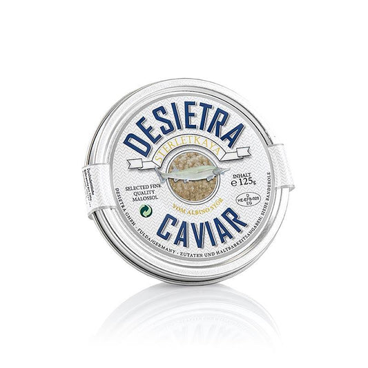 DESIETRA Valg kaviar fra albino sterlet, akvakultur Tyskland, 125 g - kaviar, østers, fisk og fiskeprodukter - kaviar -