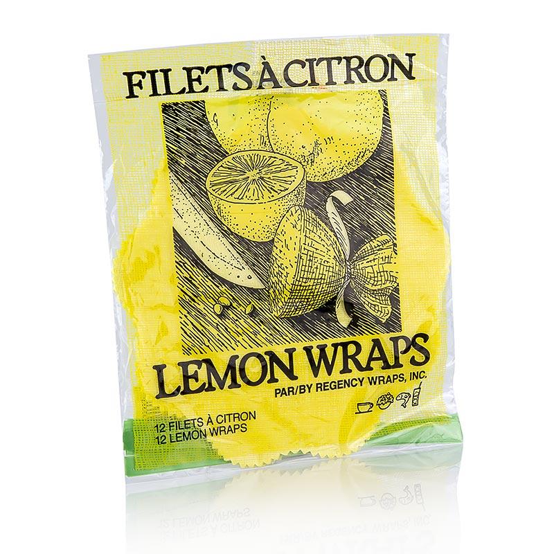 The Original Lemon Wraps - Zitronenserviertuch, gul, grøn slips, 12 St - Non Food / Hardware / grill tilbehør - bestik og porcelæn -