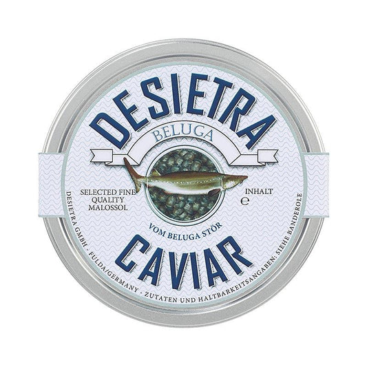 DESIETRA Beluga kaviar Malossol fra Hausen (Huso huso), akvakultur Tyskland, 30 g - Caviar, østers, fisk og fiskeprodukter - kaviar -