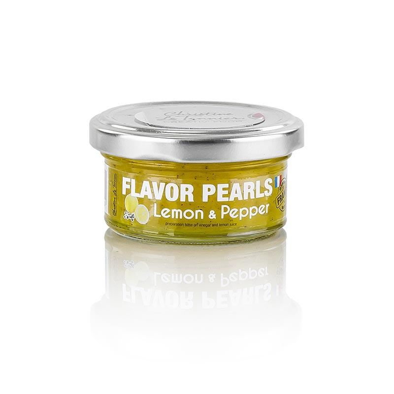 Frugt kaviar "citron-peber" perlestørrelse 5mm, sfærer, Les Perles, 50 g - kaviar, østers, fisk og fiskeprodukter - kaviar -