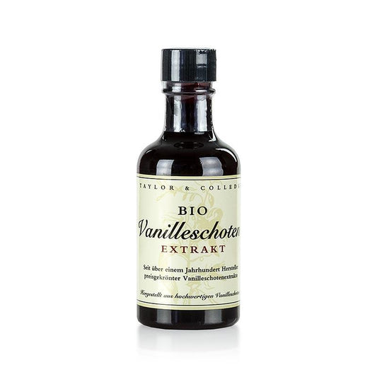 Bourbon vanille ekstrakt, uden pletter, Taylor & Colledge, BIO, 100 ml -