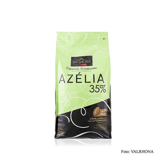 Azelia, hasselnød Couverture, 35%, callets 3 kg - overtrækschokolade, chokolade former, chokoladevarer - Valrhona Couverture -