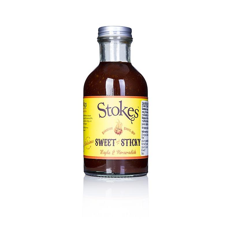 Stokes BBQ Sauce, Sweet & Sticky, med peberrod, 250 ml - saucer, supper, fund - Stokes -