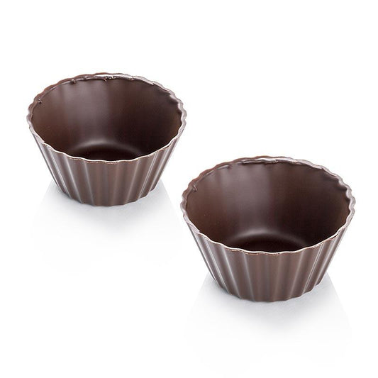 Chokolade form - "Victoria", mørk chokolade, ø 40-65mm, 30mm høj, 904 g, 84 St -